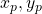 x_p, y_p